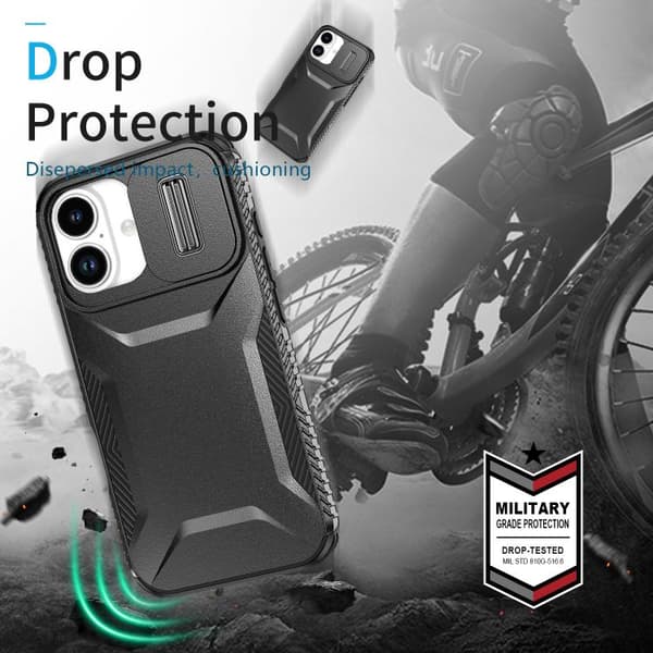 iPhone 17 Skal med Glidande Camshield Svart