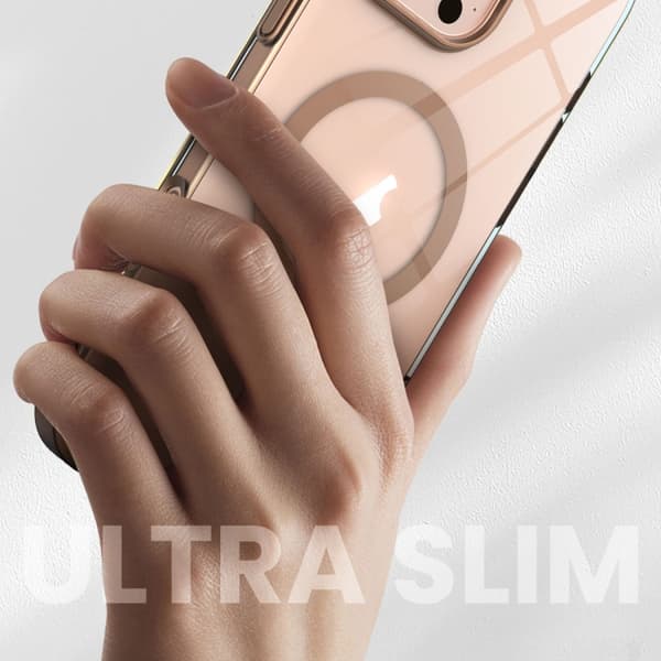 iPhone 16 Pro Max Slim Färgglad Kontrast MagSafe PC Transparent Skal Grå