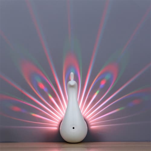 5V USB-driven LED-nattlampa med påfågel