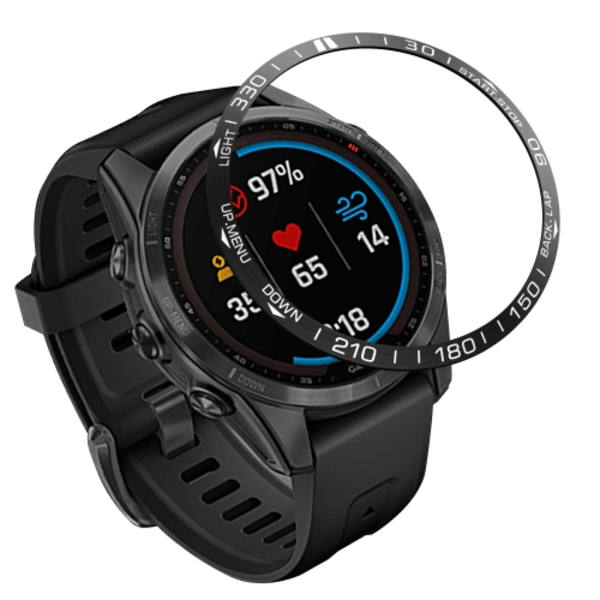 Smartwatch Urtavla Bezel Ring Cover för Garmin Fenix ​​7S Black Ring White Characters