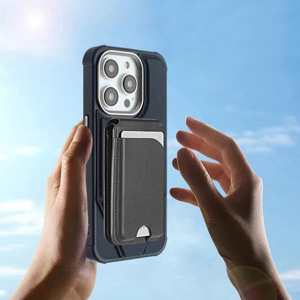 iPhone 16 Pro Max Skal Tygkänsla PU med MagSafe Blå