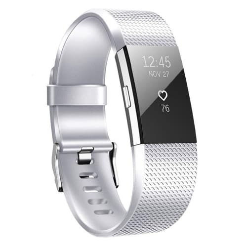 För FITBIT Charge 2 watch i rutigt metall Silver
