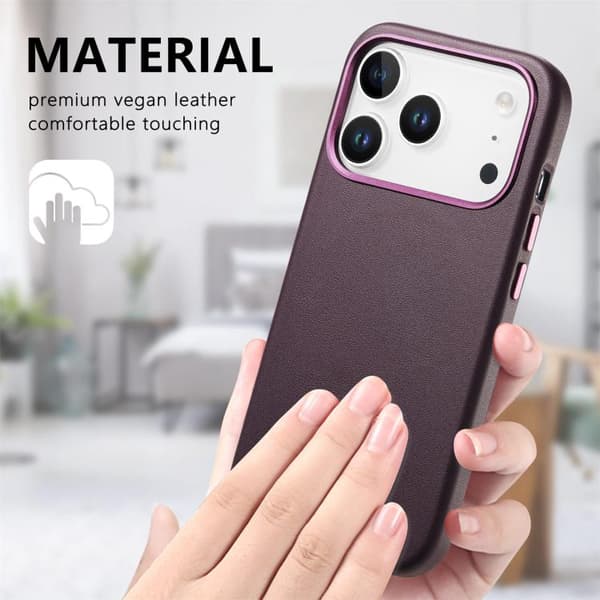 iPhone 18 Pro Max / iPhone 17 Pro Max Skal med elektropläterade metallknappar och MagSafe Purpur