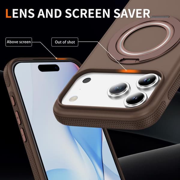 iPhone 18 Pro Max / iPhone 17 Pro Max Skal med C MagSafe Gear Holder Kaffe