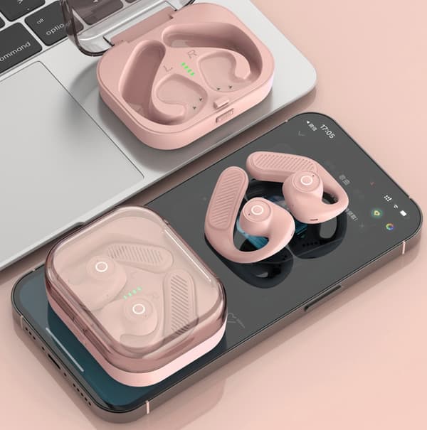 K23  TWS Hängande Öron Hörlurar Luftledning Bluetooth Headset Rosa