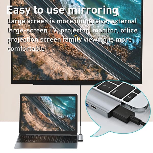 YG-2102 5-i-1 USB-C Dockningsstation med HDMI och 100W PD - Silver