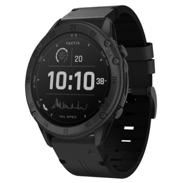 För Garmin Tactix Delta 26mm läder stålspänne watch Black