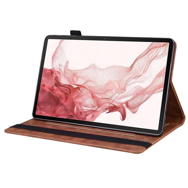 Samsung Galaxy Tab S10 FE+ Stötsäker Läderfodral Brun