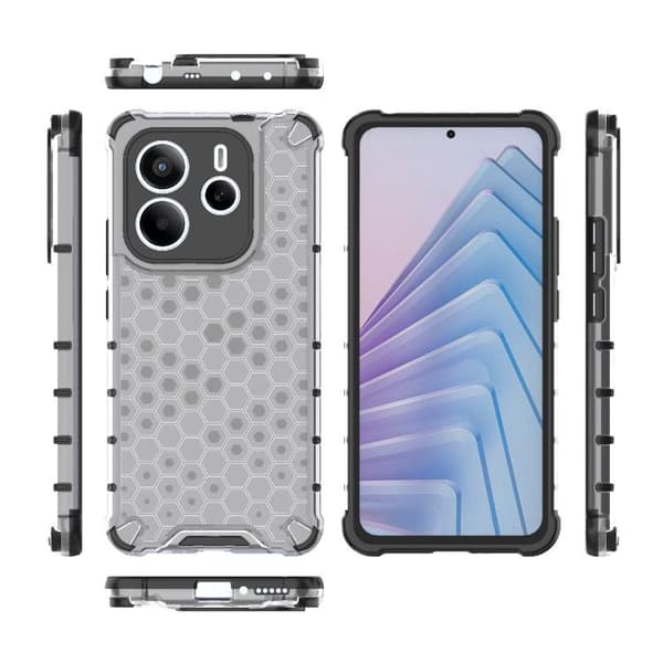 Redmi Note 14 5G - Honeycomb Stöttålig Mobilskal Vit