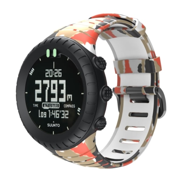 För Suunto Core TPU- printed watch Orange Camouflage