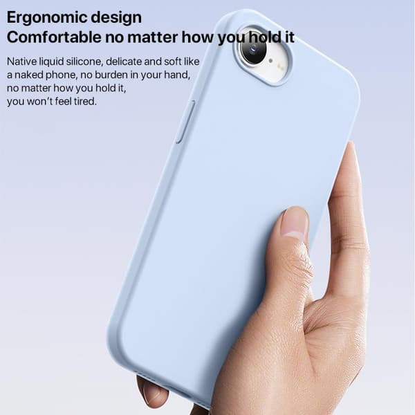 iPhone 16 Pro Burom Cloud Sensing Ultra-tunn Flytande Silikon Full Coverage Skal Glaciärblå