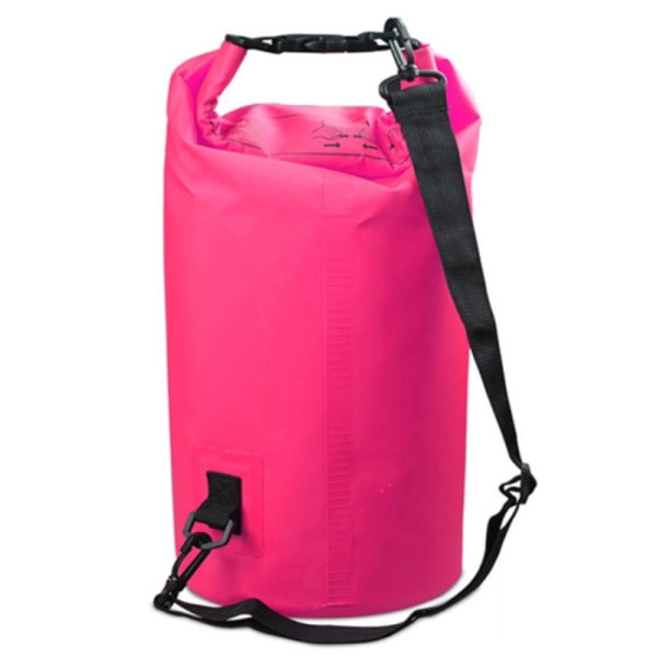 Vattentät dubbel axelväska för utomhusbruk, torr säck PVC-tunnaväska, kapacitet: 20L Rosa