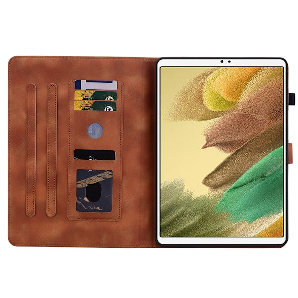 Samsung Galaxy Tab A7 Lite 8.7 Lily Prägad Läderfodral Brun