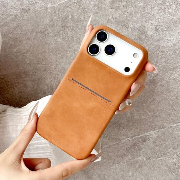 iPhone 17 Pro Max Skal - fårskinn med kortfack Vit