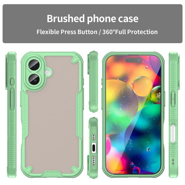iPhone 17 Skal - Armor Glaze PC Hybrid TPU Grön