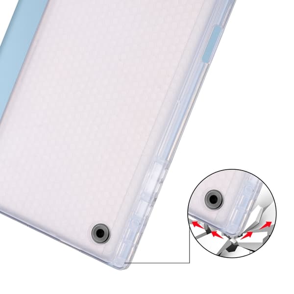 Samsung Galaxy Tab A8 X200 Transparent Honeycomb TPU + Läderfodral Vit isblå