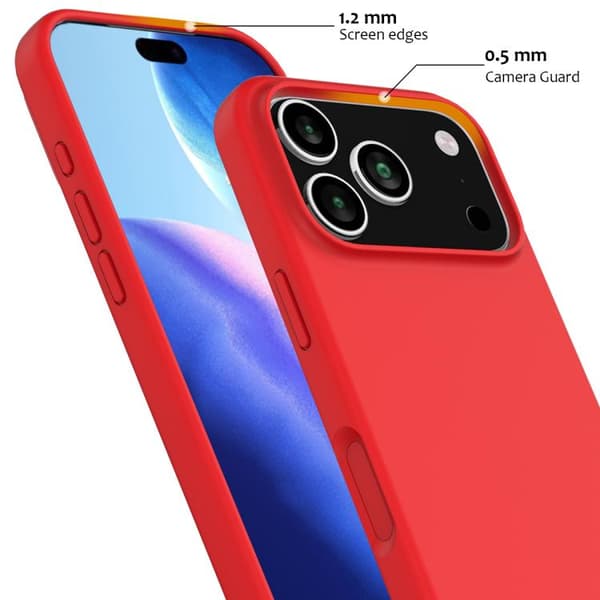 iPhone 17 Pro Shockproof Silikon Skal med MagSafe Röd