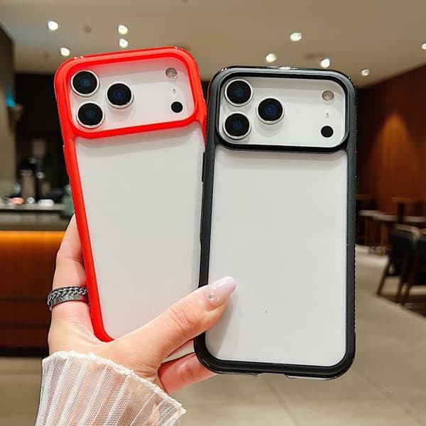 iPhone 17 Air Skal - solid färg med transparent kant - akryl TPU Grå