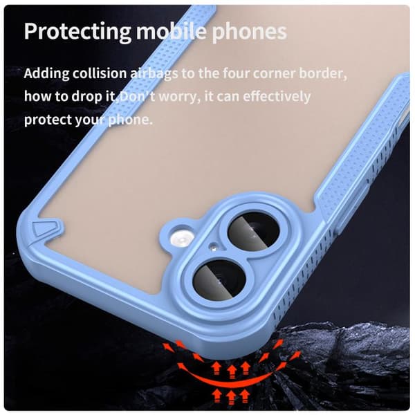 iPhone 17 Skal - Armor Glaze PC Hybrid TPU Blå