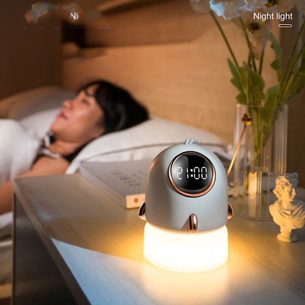 TW-L47 Liten raket bärbar klocka LED projektionslampa (gul)