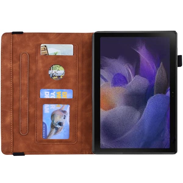 Samsung Galaxy Tab A8 10.5 (2021) Flip Leather Case med Prägling Brun