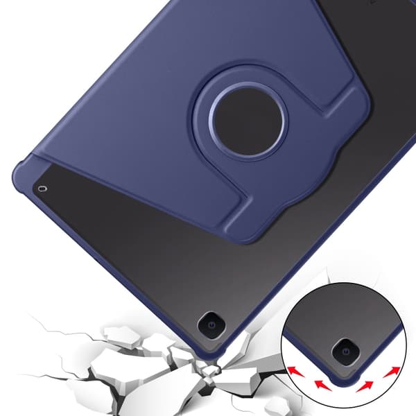Samsung Galaxy Tab S6 Lite P610 360° Rotationsskydd i Läder Mörkblå