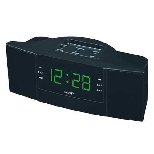 Klockstyrd radio LED-klocka AM/FM digital present (grön)