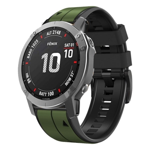 För Garmin Fenix ​​3 HR 22 mm silikon watch i två färger Amygreen-Black