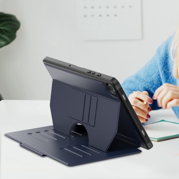 Samsung Galaxy Tab A9+ / A11+ magnetiskt läderfodral Marinblå