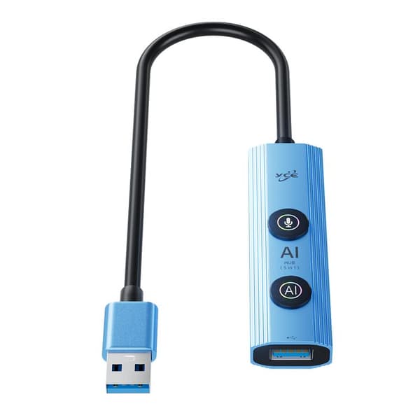 YCE V295A 5-i-1 USB3.0 Hub Adapter AI Docking Station (Blå) - Mångsidig och Effektiv Anslutning