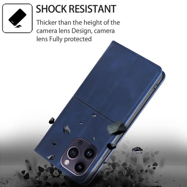 Redmi A5 4G - Magnetiskt Läderfodral med Kossmönster Blå