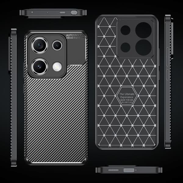 Redmi Note 14S 4G - Stötsäker TPU fodral med Kolfibertextur