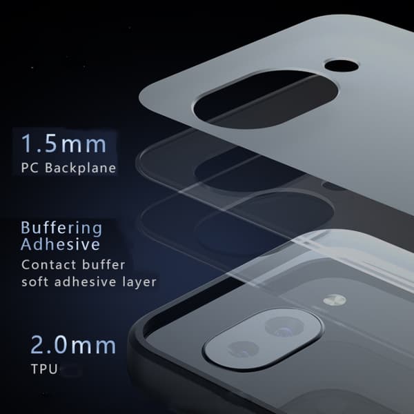 för Pixel 9a Skal - Armor Precise Hole PC Hybrid TPU Telefonfodral Transparent
