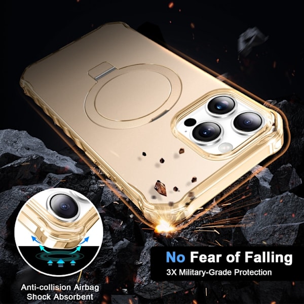 iPhone 16 Pro Max Solid Color Wave MagSafe Skal Guld