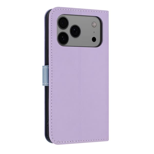 iPhone 18 Pro Max / iPhone 17 Pro Max Skal läderfodral - metall med handrem Purpur
