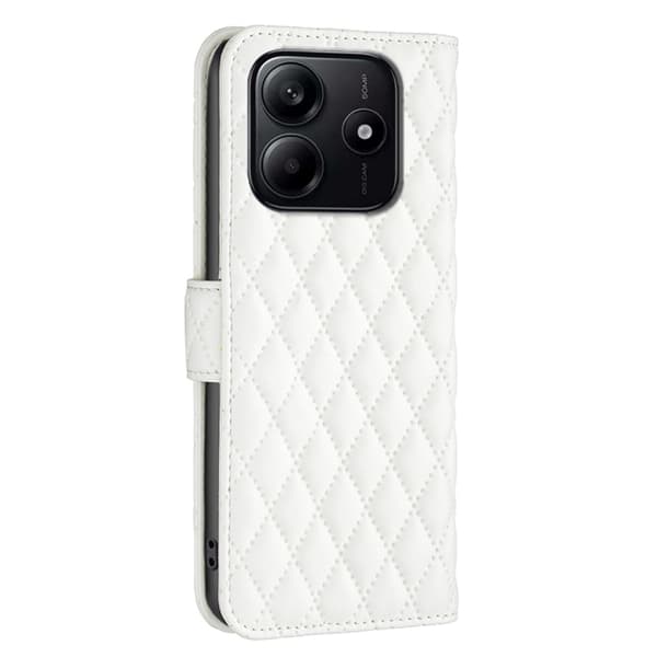Redmi Note 14 5G - Diamantmönster Plånboksfodral i Läder Vit