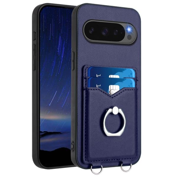 för Pixel 10 Pro XL Skal med R20 Ringkortshållare Blå