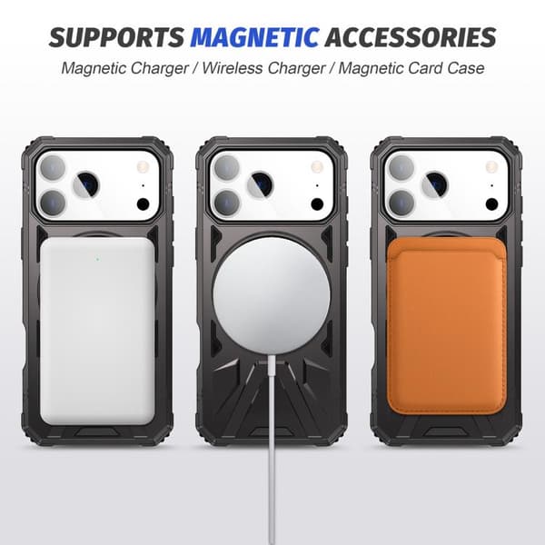 iPhone 18 Pro Max / iPhone 17 Pro Max Skal med MagSafe, Stötsäker med Ringhållare Mörkgrå