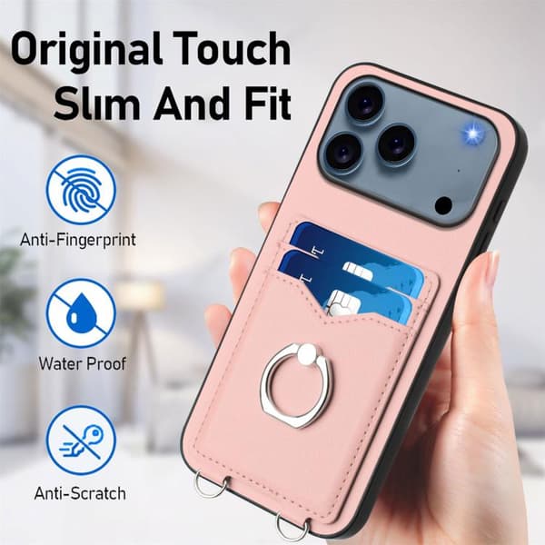 iPhone 18 Pro Max / iPhone 17 Pro Max Skal med R20 Ringkortshållare Rosa