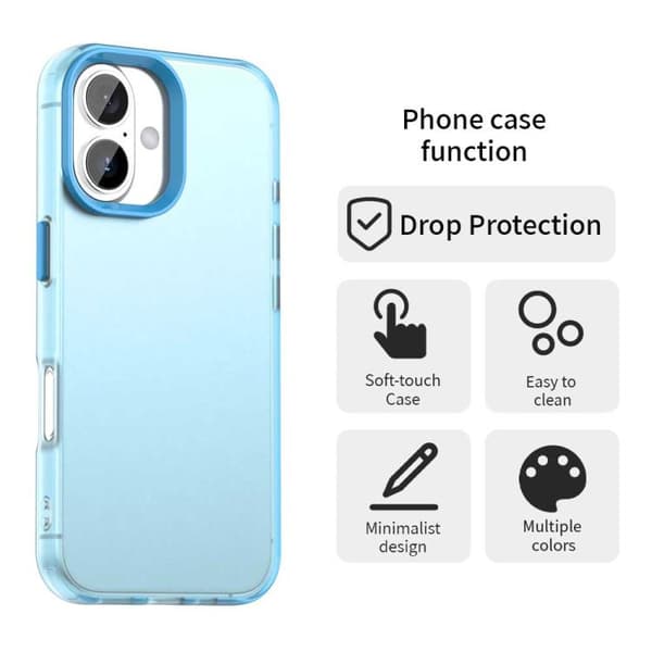 iPhone 17 Skal - Candy PC Hybrid TPU Stötsäker Blå