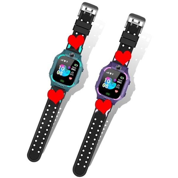 Z6 Barnklocka Smart Positionering Full Touch Screen Studentklocka Lila
