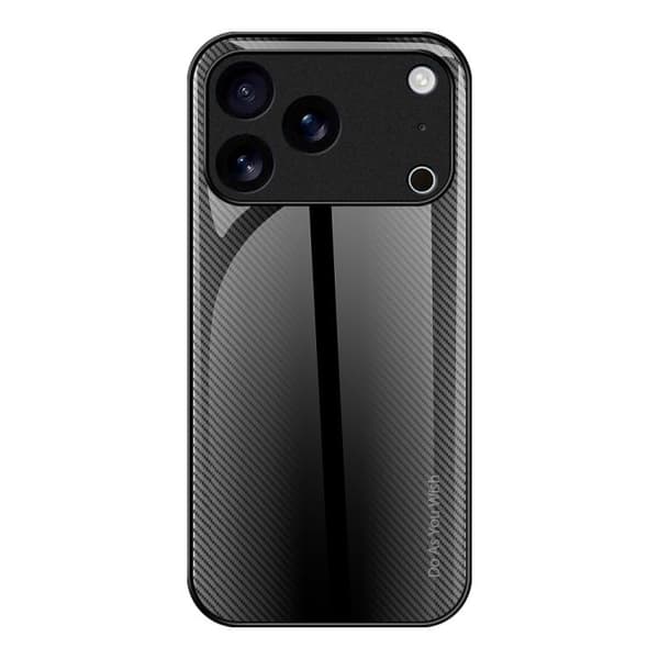 iPhone 18 Pro / iPhone 17 Pro Skal - Textur Gradient Glas TPU Svart
