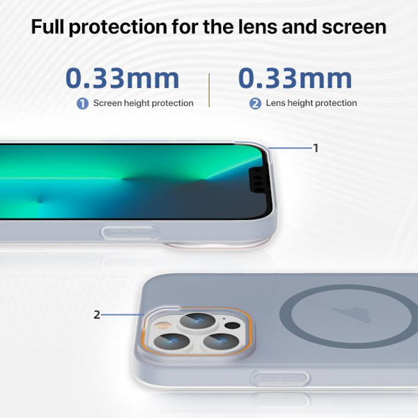 iPhone 16 Pro Max Translucent Frosted Skal med MagSafe Grå