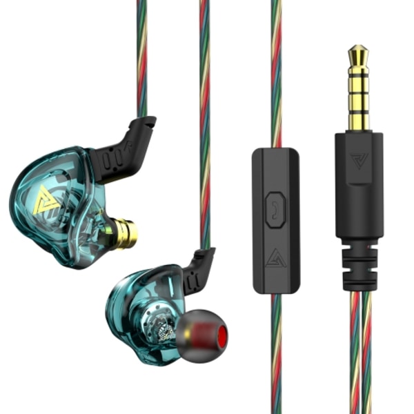 QKZ DMX Sports In-ear HIFI 3,5 mm trådbunden kontrollhörlurar med mikrofon Cyan