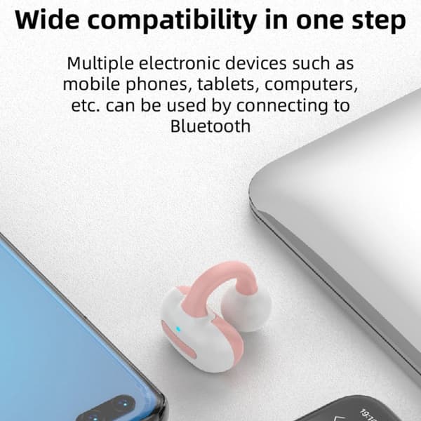M-S8 Trådlös Stereo Singel Öron Clip-on Bluetooth Hörlurar Blå