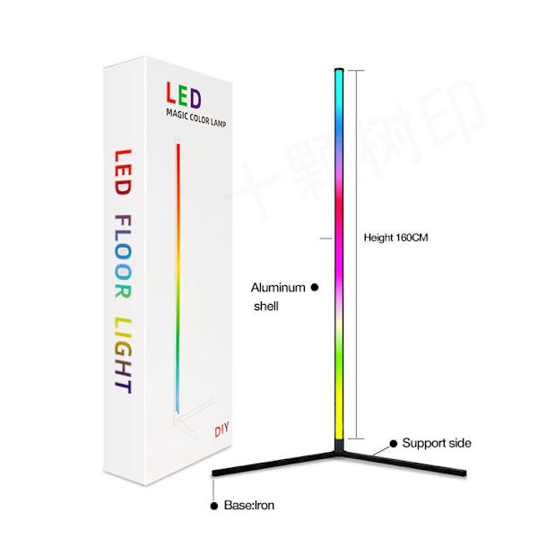 LED Symphony RGB Atmosfär Golvlampa med Fjärrkontroll, Längd:1.6m
