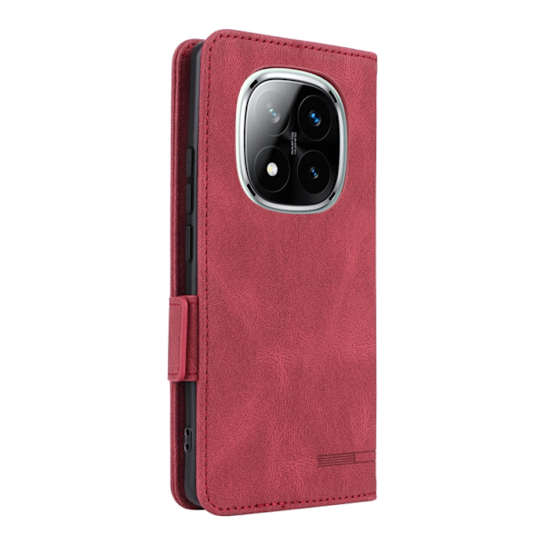 Redmi Note 14 Pro / Note 14 Pro+ 5G Magnetisk Låsfunktion Läderfodral Röd