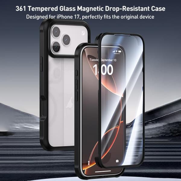 iPhone 17 Skal - dubbelsidigt plastglas Mörkgrön