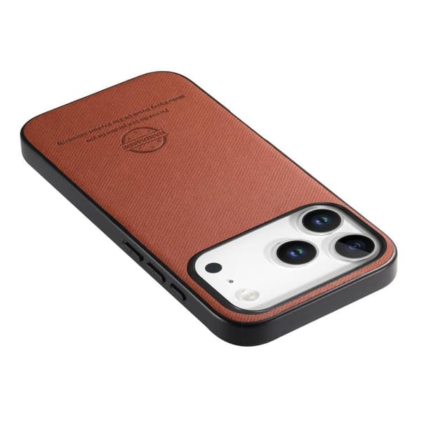 iPhone 18 Pro Max / iPhone 17 Pro Max Twill Fabric Läder Skal Brun