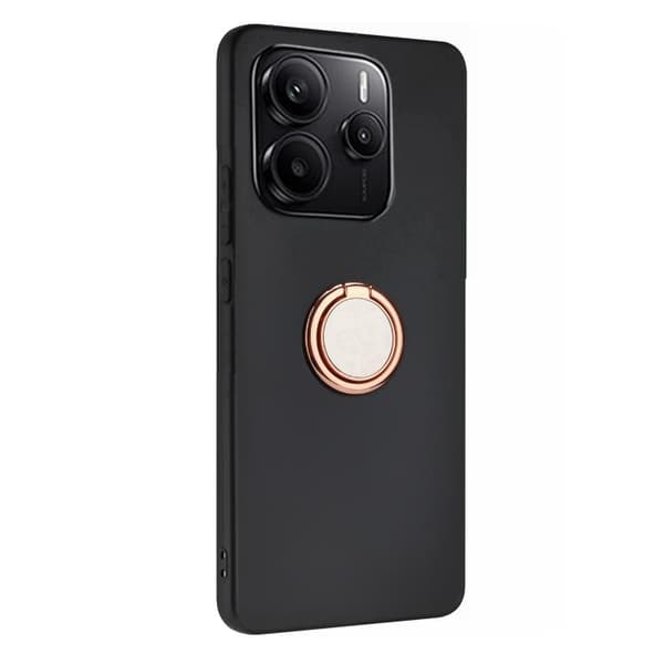 Redmi Note 14 4G EU-version TPU-fodral med matt ringhållare - Roséguld